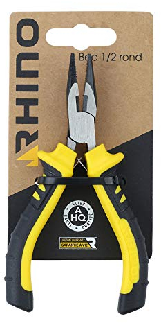 RHINO - Mini pinza a becco semitondo 115 mm universale in acciaio di alta qualità, lunghezza 115 mm, adatta a tutti i tipi di lavori di bricolage