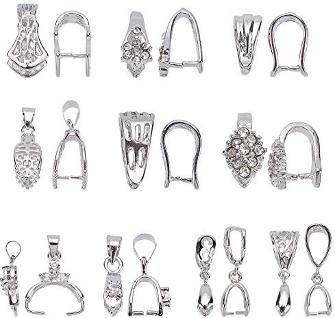 SUPERFINDINGS 40Stk Messing Prise Kaution 12x6x8mm Platin Filigran Rack Beschichtung Messing Anhänger Prise Kaution Für Anhänger Halskette Schmuck DIY Craft Making