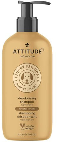 ATTITUDE Deodorizing Shampoo for Cat & Dog, PLant- and Mineral-Based Ingredients, Vegan, Lavender, 473 mL
