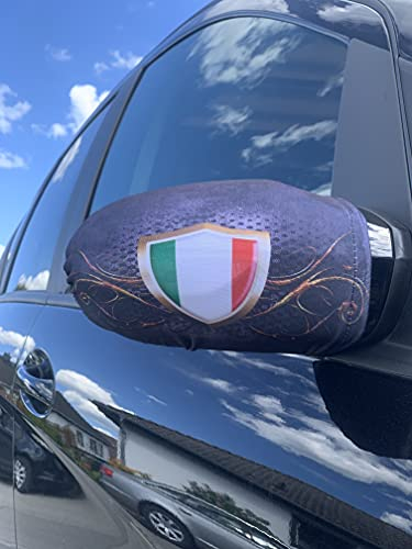 aina Spiegelflagge Italien Fußball, für Auto PKW Rückspiegel, Grüne-Weiße-Rote Fahne, 26 x 28 cm