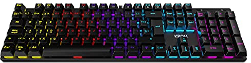KROM KASIC - Mechanische Gaming-Tastatur, RGB-Regenbogen, Spielmodus, WASD- und Richtungstastenwechsel, Windows 7/8/10/Vista, USB, spanisches Layout, Schwarz