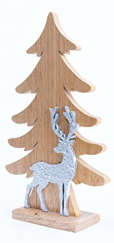 Trend Line Deko Holztannenbaum 15,5x5x26 cm Holz Weihnachten Xmas Flair