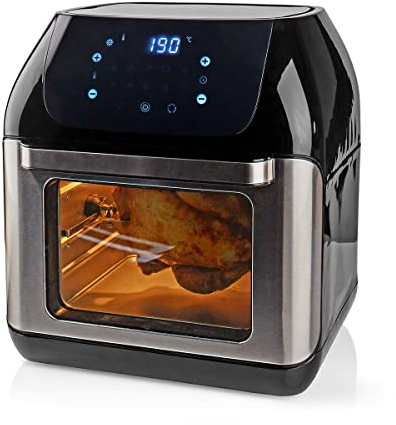 Ex-Pro 12L Air Fryer Mini Oven with Rotisserie, 9-in-1 Multifunctional Oven for Low-Fat Healthy Cooking, with 90 Minute Timer, 9 Pre-Set Programmes & Digital Display, 1500W