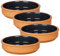 TIENDA EURASIA - Set de 4 Cazuelas de ø16 cm, Cazuela Barro Aptas para el Horno, Juego de 4 Cazuelas Lavables en Lavavajillas, Tamaño ø16 x 4 cm, Cazuela Redonda Se puede Usar en Microondas (Negro)