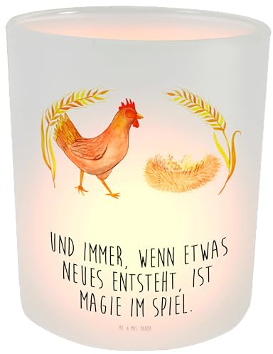 Mr. & Mrs. Panda Windlicht Huhn Stolz - Geschenk, Magie, Schwangerschaft, Windlicht Boho, Windlicht Glas, Eier, Windlicht Dekoration, Windlicht