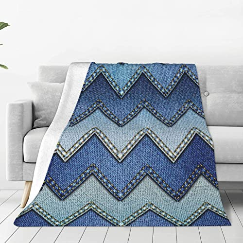 BEULSI Decke aus Jeansstoff, warm, ultraweich, Mikrofleece, für Bett, Couch, Wohnzimmer, Schlafzimmer, Decke