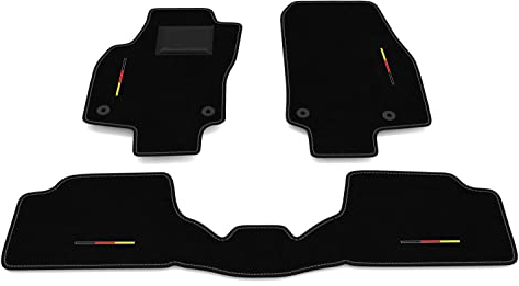 Fußmatten kompatibel mit Opel Astra H 2004-2010 - hinten verbunden, Stickerei Flagge Kit personalisierte Automatten, Teppich-Set, Autoteppich