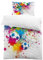 MUSOLEI Einzelbett-Bettwäsche-Set für Kinder, Fußball-Motiv mit Sprühfarbe, Bettbezug 135 x 200 cm mit Reißverschluss und 1 Kissenbezug 50 x 80 cm