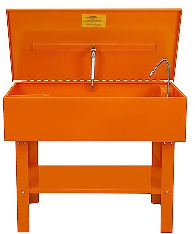 Lavadora de Piezas 180L 40 Galones Limpiador Limpieza Lavado Garaje Taller Mecánico Manguera Flexible con Estante Extraíble Lavapiezas Banco Herramientas Taller Tanque Máquina de Lavar Piezas Taller