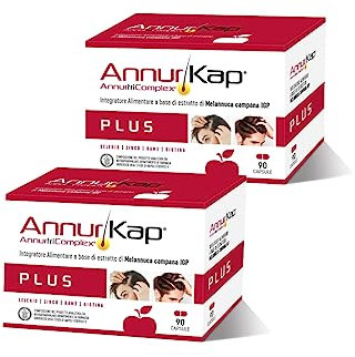 Annurkap PLUS Integratore Annurtri Complex | per Rinforzare e Far Crescere i Capelli | Crescita Capelli e Anticaduta | 180 Capsule