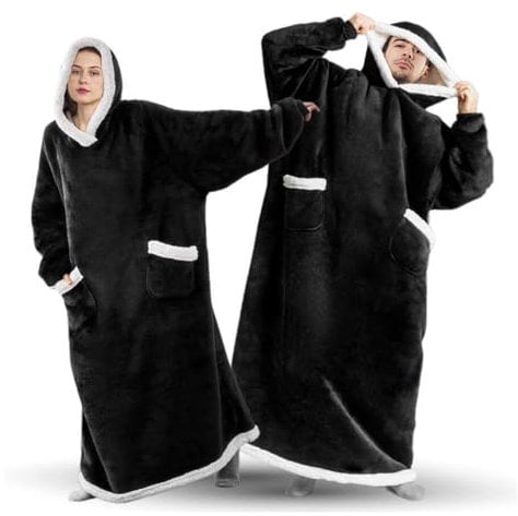 Übergroße Sherpa Hoodie Sweatshirt Decke Weiche Gemütliche Warme Riesen Hoodie Kuscheldecke mit Ärmeln Kapuzenpullover Super Weich und Bequem Weihnachtspullover Geeignet für Erwachsene, Männer, Frauen