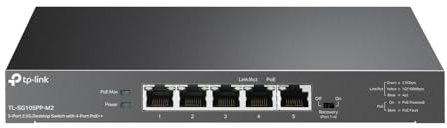 TP-Link TL-SG105PP-M2 switch di rete Non gestito Gigabit Ethernet (10/100/1000) Nero