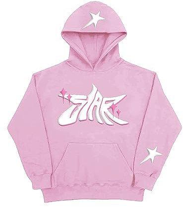 Sunwittafy Y2k Hoodie Men Women Zip Up Letter Print Hoodie Vintage Oversized Sweatshirt Grunge Harajuku Jacket Streetwear, U-pink, S