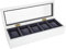 JEOZBM Uhrenbox, Uhrenvitrinen-Organizer mit 5 Fächern, Aufbewahrungsbox für Schmuckuhren, Uhrenhalter für Herren- und Damenuhren, Schmuck(38cm-Weiß)