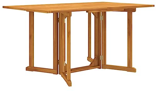 GuyAna Garten-Klapptisch Butterfly 150x90x75 cm Massivholz Teak Tischplatte Wetterfest Stehtisch Holz Garten-Konsolentisch