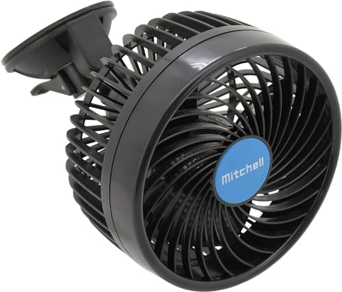 Villageboom Ventilator Mitchell 150 mm 12V mit Saugnapf für das Auto - Anschluss über den Zigarettenanzünder