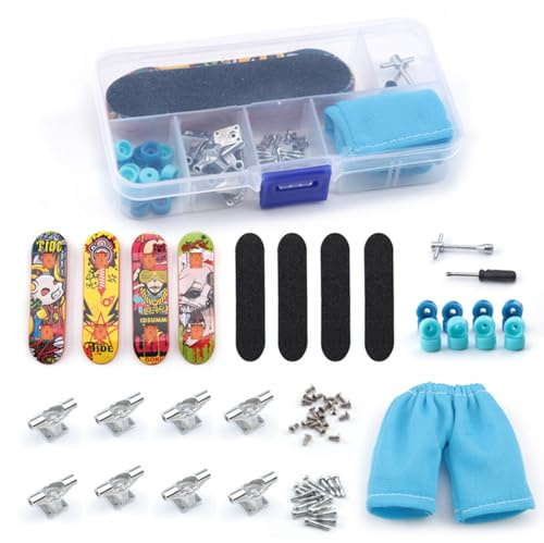 Fadcaer Finger-Skateboards, Mini-Skateboard-Spielzeug, Deck, LKW, Fingerbrett-Set, Skate-Spielzeug, Griffbrett-Bastelset, Fingerbrett, Skate-Reparatur-Set für Erwachsene, Kinder, Jungen