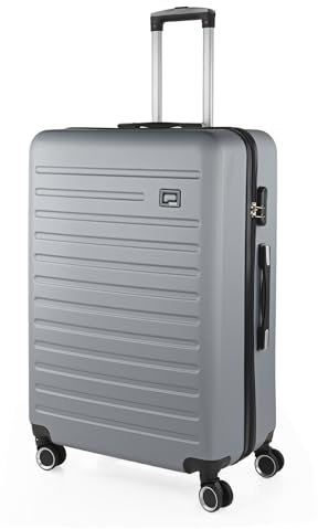 SKPAT - Koffer XL, Hartschalenkoffer, Reisekoffer Groß 4 Doppelrad 360 leicht und robust mit Zahlenschloss - Trolley Reisegepäck ., Silber