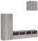 vidaXL Wohnwand 4-TLG., Schrankwand mit viel Stauraum, Wandmontage Anbauwand Fernsehschrank, Wohnzimmer Set Wandschrank, Grau Sonoma Holzwerkstoff