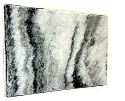 Schneidebrett aus Stein - Servierplatte - Küchenbrett - Steinplatte - Untersetzer - 2 Größen (Marmor Weiß Grau Matt, 30L x 20B cm)
