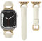 mxiixnai Lederarmband kompatibel mit Apple Watch Armband 41/40/38/42mm Damen, Echtesleder Armbänder mit C-förmiger Schnalle für iWatch 10/9/8/7/SE/6/5/4/3/2/1,Polarstern/Gold