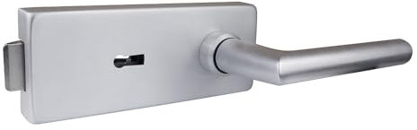 Glasbeschlag Glastürschloss BB Aluminium eckig Schloßkasten für Glastür Studio melina24 (Drücker Amsterdam)