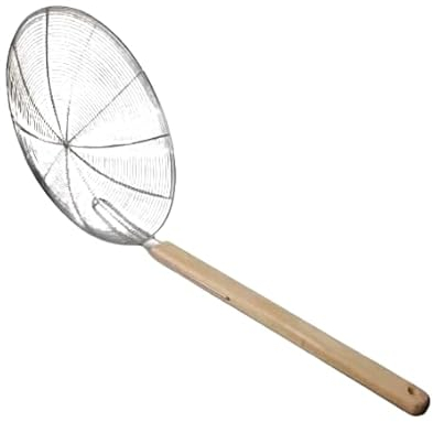 YSAMAX Stainless Steel Wok Skimmer (Sieve) with Wooden Handle, Versatile Design, Reducing Wrist Fatigue, Aesthetic Appeal, Resistance to Corrosion, (28 CM)