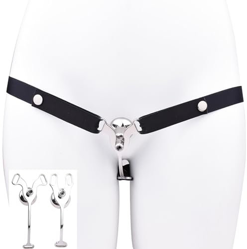 Keuschheitskäfig Herren mit Anti-Fall Chastity Belt Sissy Fake Frau Peniskäfig Falt Inverted Cock Cage Clip Male Groß SM Sex Spielzeug für die Männer (Black,3233+Belt)