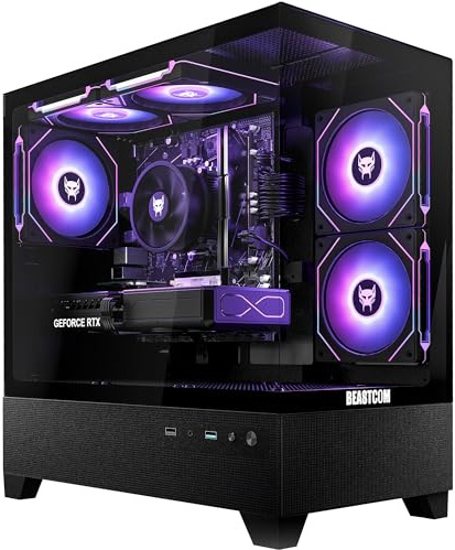 BEASTCOM Q5 | Pro Gaming, PC Gamer, AMD Ryzen 5 4500 6X 4,10GHz 12 Threads, NVIDIA RTX 5060 8Go, 16Go RAM, 1To NVMe SSD, WiFi 5, Windows 11 Pro