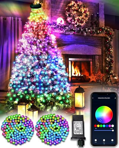 DOTWAYAW Smart Lichterkette Weihnachtsbaum 40M 400LED Weihnachtsdeko Lichterkette -App-Gesteuerte Lichter für Weihnachtenrn mit 16 Millionen RGB Farben LED-Lichtern