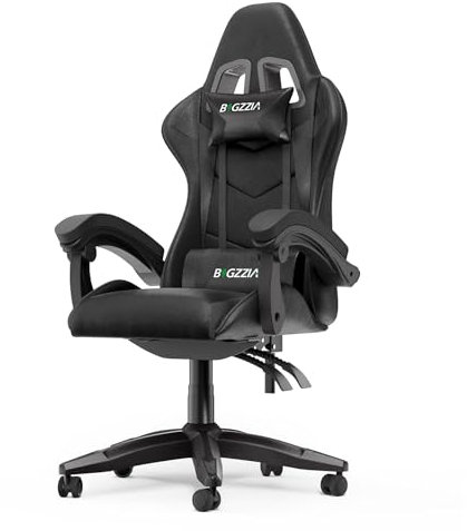 bigzzia Gaming-Stuhl-Ergonomisch,Gamer-Stühle,Pc Stuhl,Computerstuhl, Gaming Chair,Atmungsaktiver Bürostuhl Mit Kopfkissen Und Armlehnen