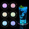 JIZZU Dessous de Verre Lumineux LED, 6 Pièces Dessous de Bouteille Lumineux Transparent Rond 10cm, 3 Modes d'éclairage, Convient pour Boissons, Fête Mariage Bar-Morandi