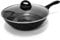AKH HOUSEWARE Non Stick Wok Deep Frying Pan with Lid Forged Aluminum - Double Handle - Soft Touch - Saute Pan/Deep Stir Fry Pan Induction Compatible (24cm)