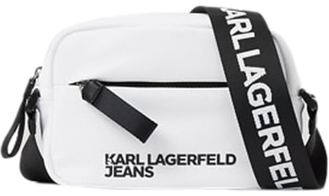 Karl Lagerfeld Jeans Women's Essential Nylon Crossbody Cross Body, White