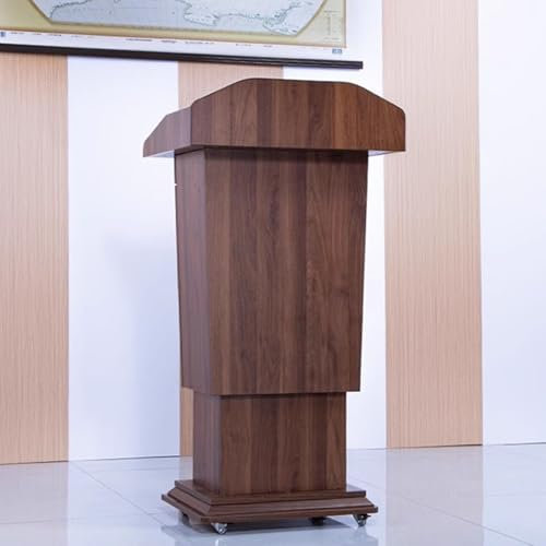 Oracra Rednerpult Retro-Boden-Rednerpult-Podium - Höhenverstellbar, Kommerzielle Rednerpulte Präsentationsständer mit 2-stufigen Regalen, Rednerpult-Pult für Kirchen