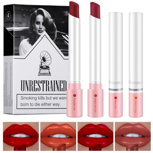 Bettinay Lip Gloss Sets For Teenage Girls, 4 Colors Matte Lipstick Lipstick Makeup Sets for Women, High Pigmented Velvety Long Lasting Waterproof Matte Lip Stick