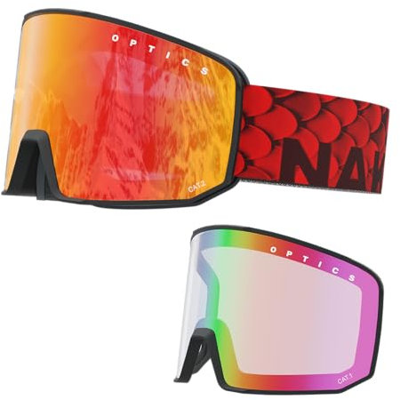 The SOLAR Skibrille für Herren & Damen – Robuste Unisex Ski Brille für Herren & Damen – Hochwertige Schneebrille mit Magnetsystem für optionale Wechselgläser (SOLAR Dragon +inkl. Schlechtwetterglas)