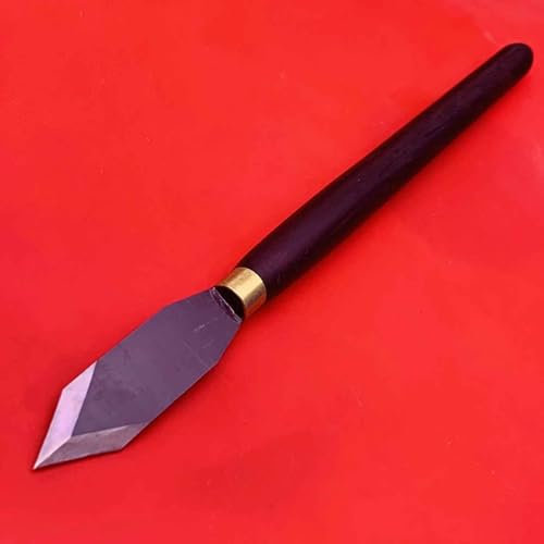 Toplionace Cuchillo para Marcar Madera, Herramienta para Trazar con Mango de Madera Negra, Hoja de Acero Blanco, Herramienta Manual para Trabajar la Madera