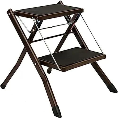 Folding Ladder Chair Multi-function Folding Ladder Chair For Kitchen, 2-layer Iron Lounge Chair For Living Room, Small Household Storage Rack, No Installation Required Ladder Stool(White)