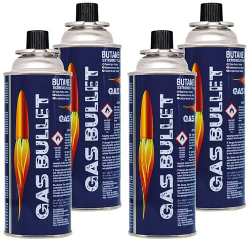 Gas Bullet ® Gaskartusche 227g passend für Gaskocher und Geräte mit Bajonett-Ventil Anschluss (MSF-1a) | Butan | Ideal für Camping/Outdoorküchen/Notfälle (4)