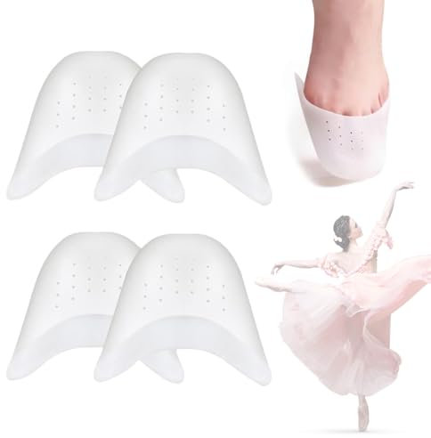 AWOGIPD 2 Paare ballettschuhe spitzenschuhe ballett zehenschutz zehenpolster spitzenschuhe Zehenschoner Ballett Spitzenschoner Metatarsal Pads Schutz Weiß