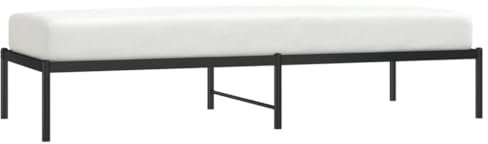 Higsose Bettrahmen Schlafzimmer Stahl Schwarz Bettgestell Robuste Metallkonstruktion Jugendbett Bed Frame (Nicht Inbegriffen) Matratze 75x190 cm Gästezimmer Einzelbett Doppelbett