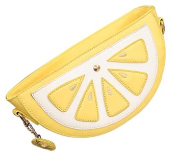 BESTYASH Zitronentasche Damen Umhängetasche Mit Kettenriemen Leichte Kleine Schultertasche Für Alltag Reisen Und Partys Pu-Polyester Material 9.4X4.9X2.8 Zoll