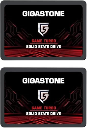 Gigastone SATA SSD Interne 1To (Lot de 2) 2.5 SATA III Interface 3D NAND Disque Dur SSD Disque de Jeu Compatible avec Ordinateurs Portables et Ordinateurs de Bureau 2.5 Pouces 550Mo/s SLC Cache