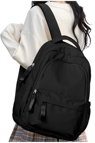 HYC00 Mochilas Portatil para Mujer 14 Pulgadas Mochila Escolar Adolescente para Colegio Universidad y Trabajo Mochilas Instituto Chica Mochila Mujer Trabajo Casual Backpack para Viajes Negocios, Negro