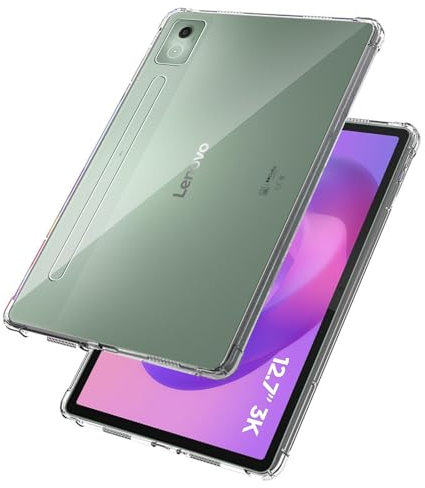 MEMELOKA Cover per Lenovo Idea Tab PRO 12.7 Pollici, Trasparente Morbido TPU Silicone Protettiva Custodia Antiurto Anti-Graffio Bumper con Angoli Rinforzati