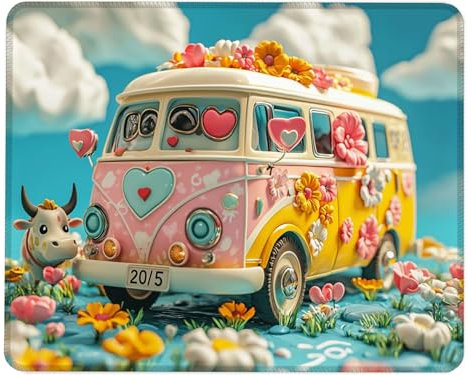 Tapis de Souris Gaming Petit Mousepad 340x280x3mm, Sous Main avec Base en Caoutchouc Antidérapante Voiture, Sous Main Bureau avec Bords Cousus, Tapis Souris Preuve de L'eau, Pour Game, Bureau BœUf H-1