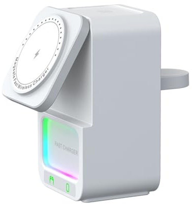 Wireless Charging Base For IPhone Samsung Fast Charger Stand For AirPods Pro 2 3 Smartphone 15W (White)