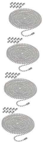 HOMSFOU 4pcs Light Bulb Chain Replacement Metal Pull Chain Extender for Ceiling Fan Safe