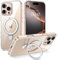 DUEDUE Magnetic for iPhone 16 Pro Case Stand [Compatible with Magsafe] Invisible Ring Holder, Slim Transparent Back Military Grade Shockproof Protective Phone Case for iPhone 16 Pro 6.3, Clear